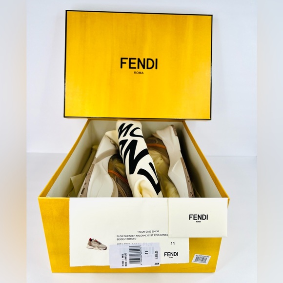 FENDI Flow FF Nylon Transparent Mix Media Logo Sneakers UK 11 - US 12 - EU 45 - Picture 2 of 14